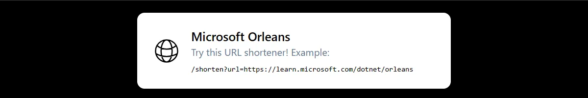 Screenshot of the running URL shortener web application.